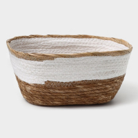 Корзина для хранения плетёная ручной работы LaDо́m &laquo;Лео&raquo;, 28&times;17,5&times;11,5 см, цвет белый