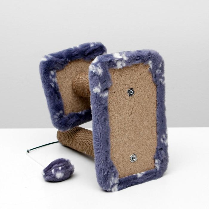 Когтеточка для котят двойная, 30 х 20 х 34 см, джут, серая с лапками Когтеточка для котят двойная, 30 х 20 х 34 см, джут, серая с лапками