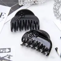 Крабик для волос &laquo;Ночка&raquo;, два цветка, 6.8 см, матовый и глянец, МИКС