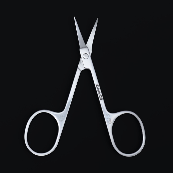 Ножницы маникюрные &laquo;Premium&raquo;, для кутикулы, загнутые, узкие, 9 см, на блистере, цвет серебристый