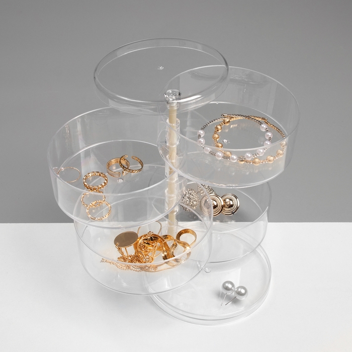 Подставка для украшений &laquo;Трансформер&raquo; 4 секции, 11,5&times;17,5см, цвет прозрачный