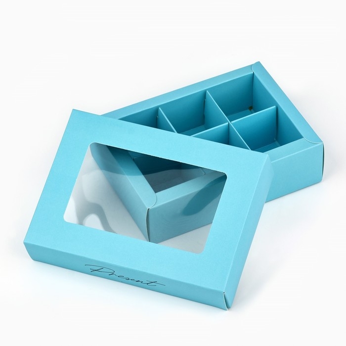 Коробка складная под 6 конфет &laquo;Тиффани&raquo;, 13,5 х 9,8 х 3,8 см