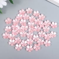 Бусины для творчества пластик "Цветочек жемчужный" набор 40 шт розовый 1,5х1,5 см