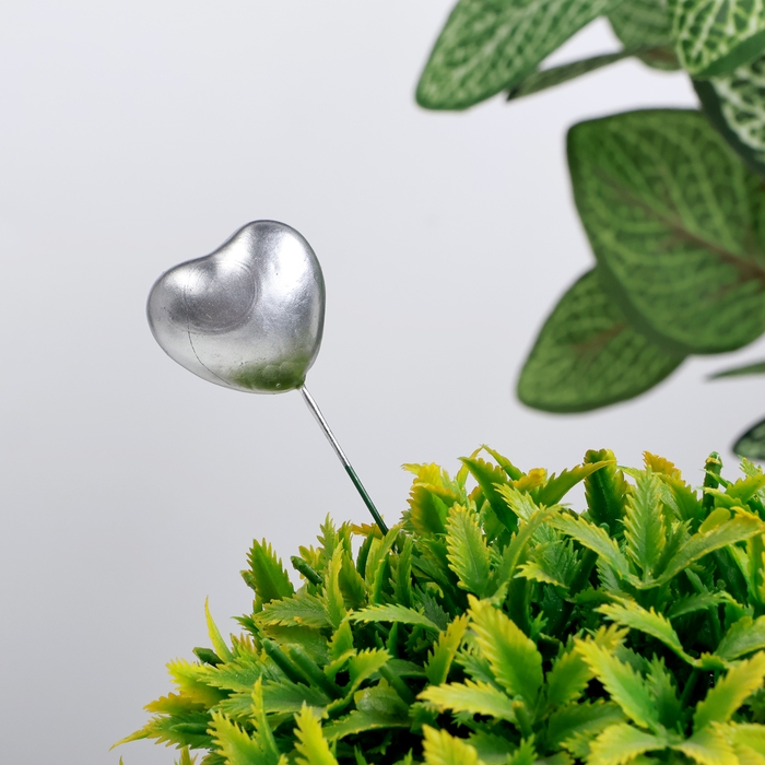 Штекер "Сердечко" серебристое, 3х1,5х2см / набор 30шт