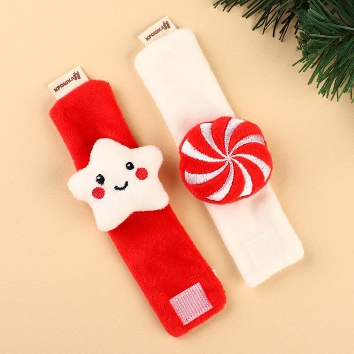 Подарочный набор новогодний: браслетики - погремушки и носочки - погремушки на ножки &laquo;Сладости&raquo;, Крошка Я