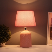 Лампа настольная "Цветочное поле" 1х40Вт Е14 розовый 20х20х34см