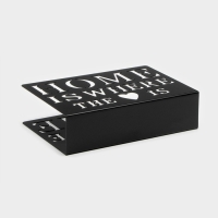 Салфетница Доляна &laquo;Дом здесь&raquo;, 15&times;4&times;10 см, цвет чёрный