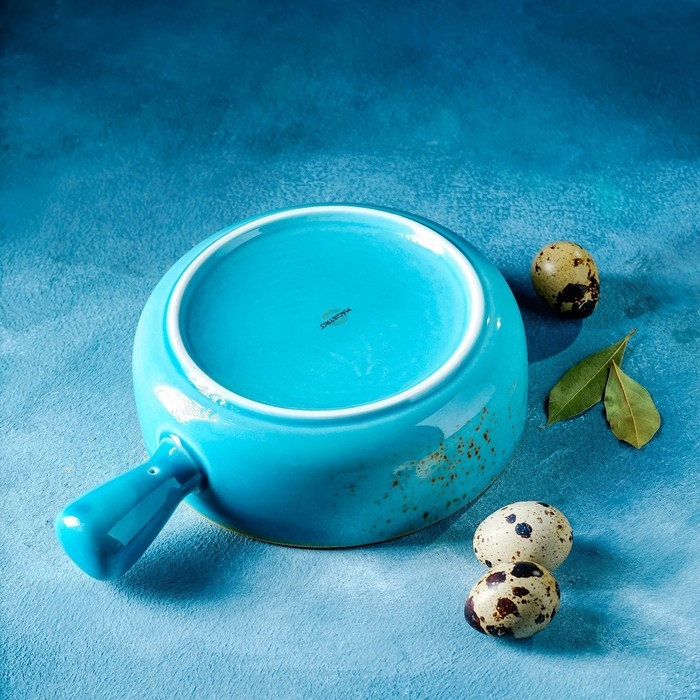 Кокотница фарфоровая Magistro &laquo;Церера&raquo;, 500 мл, d=15 см, цвет голубой