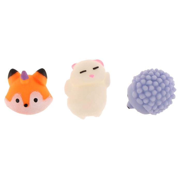 Мялка-антистресс &laquo;Зверята&raquo; в яйце, набор 3 шт, цвета МИКС