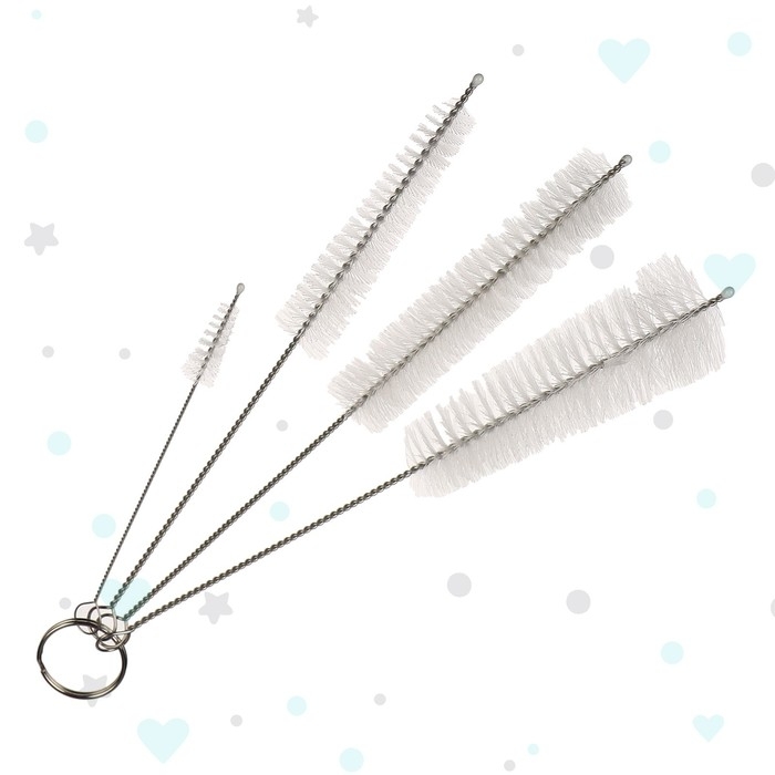 Набор ёршиков для бутылочек и сосок, 4 шт., цвет МИКС, 20 см, Крошка Я