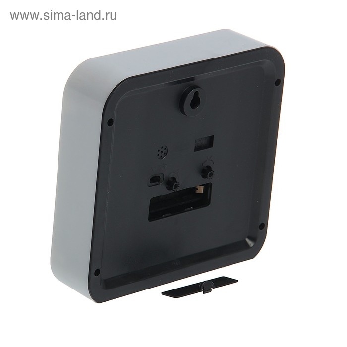 Часы - будильник настольные "Классика", с подвесом, дискретный ход, d-12.5 см, 15 х 15 см, АА