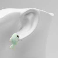 Серьги из полимерной глины &laquo;Акула&raquo;, цвет голубой