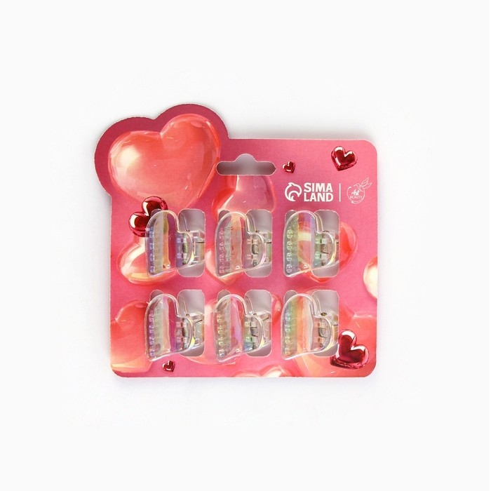 Краб для волос &laquo;Самой очаровательной&raquo;, набор 6 шт, 1,5 х 1,5 см