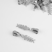 Бегунок автоматический для металлической молнии, №5, декоративный &laquo;Рыба&raquo;, 10 шт, цвет никель