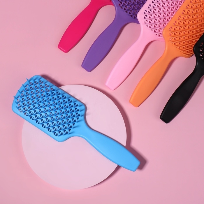Расчёска массажная, вентилируемая, 7 &times; 22 см, цвет МИКС