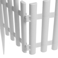 Ограждение декоративное, 30 &times; 300 см, 5 секций, пластик, белое, Greengo