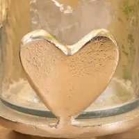 Подсвечник со стеклом "Сердце" алюминий 10х10х10 см