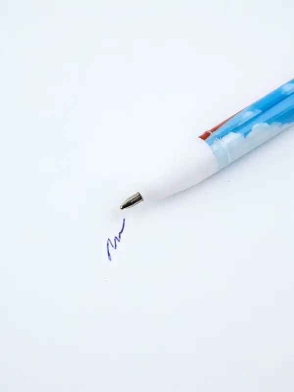 Ручка пластик с колпачком "23 февраля", синяя паста, шариковая 0,5 мм