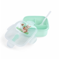 Ланч-бокс с клапаном, 3 секции, "Зайка", 14 х 14 х 5 см