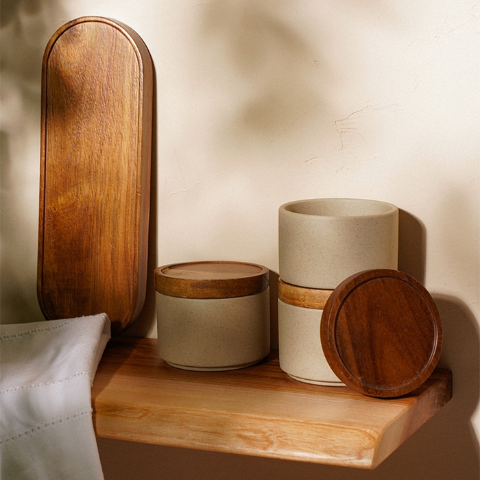 Набор банок керамических для сыпучих продуктов на подставке SL Home &laquo;Стоун форест&raquo;, 4 предмета: 3 банки 220 мл, подставка