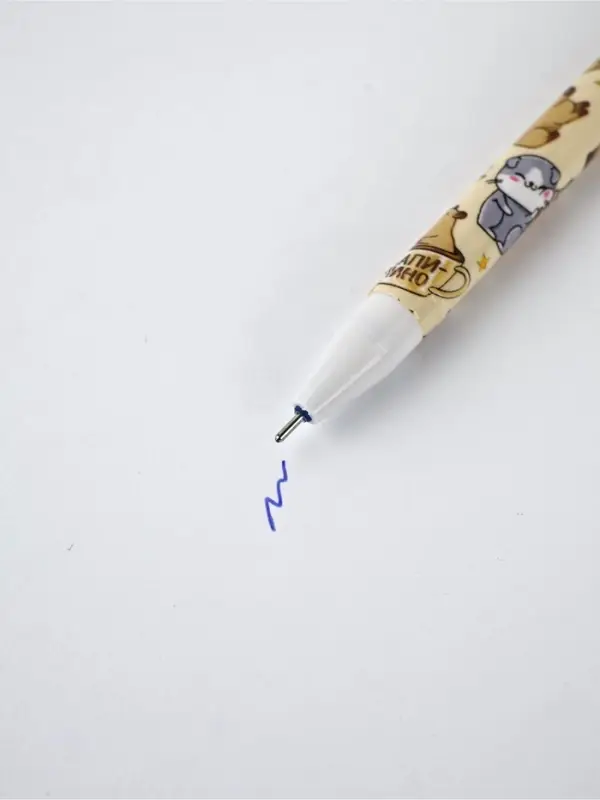 Ручка пластик пиши-стирай с колпачком "Капибара", синяя паста, гелевая 0,5 мм