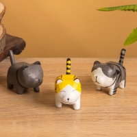 Сувенир &laquo;Котик Неко полосатый&raquo;, 7&times;3&times;5 см, дерево, МИКС