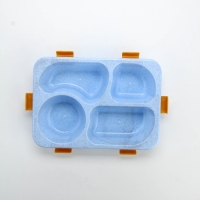 Ланч - бокс с 4 секциями &laquo;До/после обеда&raquo;, 23 х 17 х 5,5 см, голубой