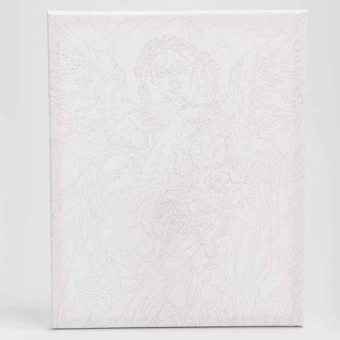 Картина по номерам на холсте с подрамником "Ангел с котом" 40*50 см