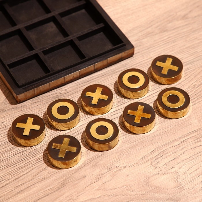 Игра настольная "Крестики-нолики" 16х16 см, полирезин, кость