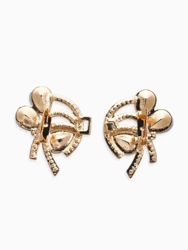 Зажим для кардигана "Ажур", капельки, цвет белый в золоте