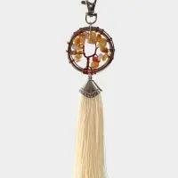 Брелок ловец снов "Великое древо" 19 см, цв. бежевый