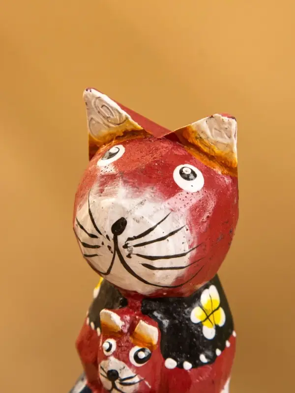 Сувенир интерьерный "Котики" 5х5х8 см, дерево, цв. бордовый