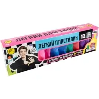 Игрушка в наборе Легкий пластилин Влад А4 12 шт очень яркие цвета коробка
