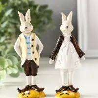 Сувенир полистоун "Нарядный Зайчик/Зайка" МИКС 4,5х3.2х11.5 см