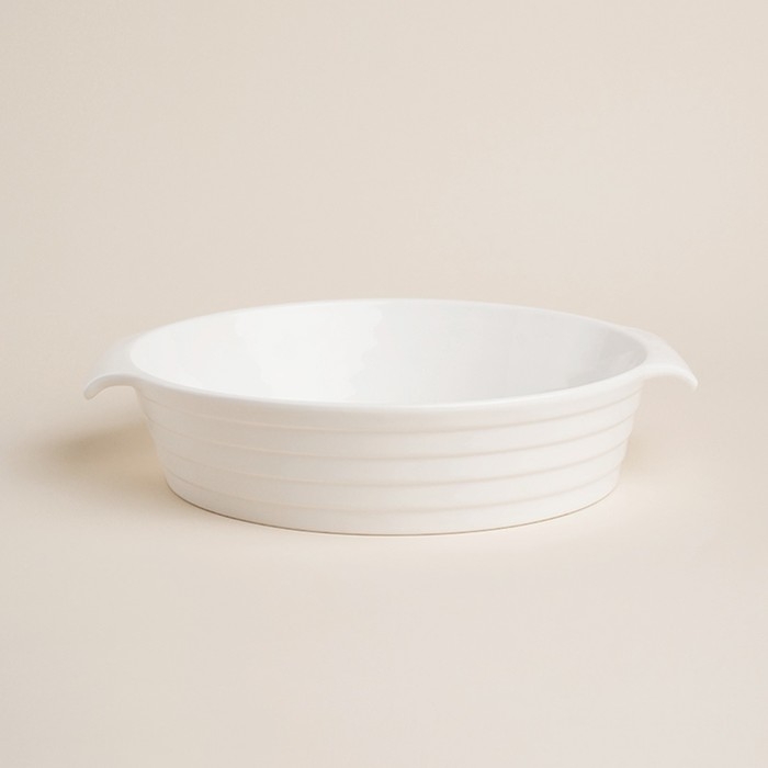 Форма для выпечки из жаропрочной керамики SL Home &laquo;Санторини&raquo;, 2,2 л, 28,8&times;25,6&times;6 см, цвет белый