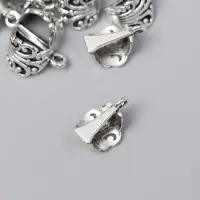 Бейл (держатель д/кулона) металл д/творчества "Пышный цвет" серебро G145B578 1,7х1,2 см