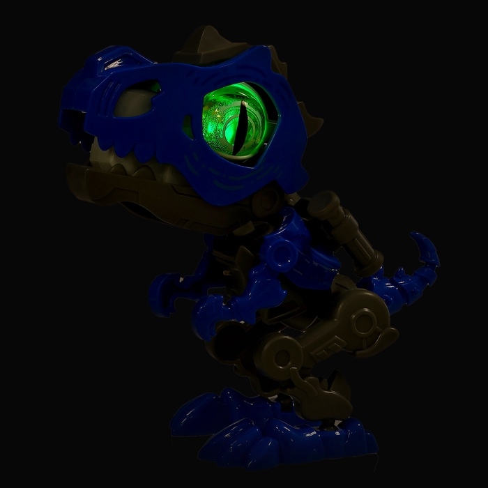 Электронный конструктор динозавр &laquo;Динобот&raquo;, со звуком и подсветкой, на батарейках, цвет МИКС