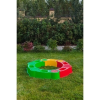 Песочница пластиковая, 115 &times; 115 &times; 20 см, разноцветная, &laquo;Круг&raquo;