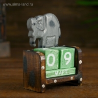 Деревянный календарь "Слоник" 7х4х10 см, МИКС (2языка)
