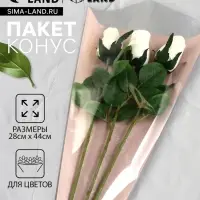 Пакет цветочный Конус, розовый, 28&times;9&times;44 см&plusmn;1 см