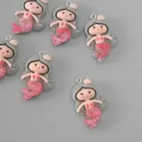 Подвеска для творчества пластик "Русалочка с серыми волосами" 3,4х2,1х0,6 см