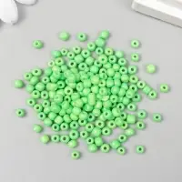 Бисер круглый 6/0 "Зелёный неон" 20 гр