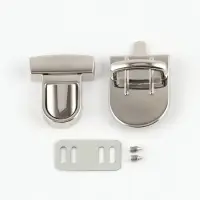 Застёжка для сумки TEIRA, металлическая, 19.5 г, 3.3&times;2.5 см, цвет серебряный