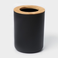 Набор аксессуаров для ванной комнаты SAVANNA &laquo;Вуди&raquo;, 6 предметов (мыльница, дозатор, 2 стакана, ёршик, ведро), цвет чёрный