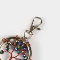 Брелок ловец снов "Древо жизни" 19 см, цв. фуксия, перламутр