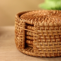 Подставка под горячее 10 см, ротанг (набор 6 шт)