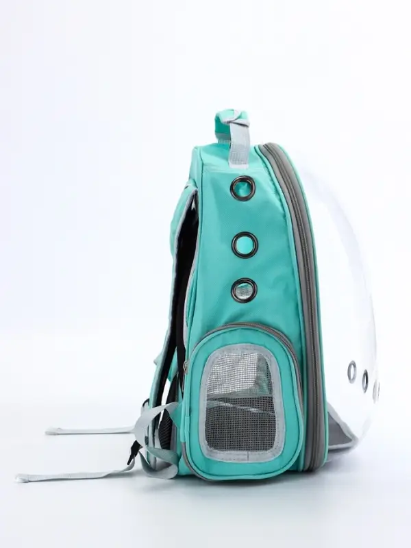 Рюкзак для переноски животных прозрачный, 31 х 28 х 42 см, бирюзовый