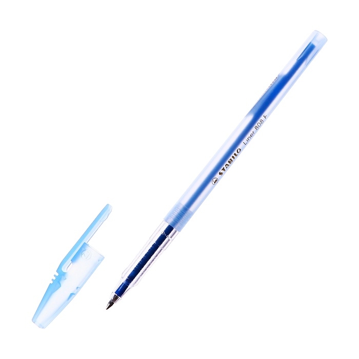 Ручка шариковая Stabilo Liner 808F, для письма, узел 0.5 мм, синяя