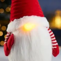 Фигура текстиль &laquo;Гном романтик в красном&raquo; 40 см, 1LED, LR1130х3 (в компл.), Т/БЕЛЫЙ