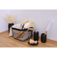 Набор аксессуаров для ванной комнаты Доляна &laquo;Венера&raquo;, 3 предмета (дозатор 350 мл, мыльница, стакан), цвет чёрный